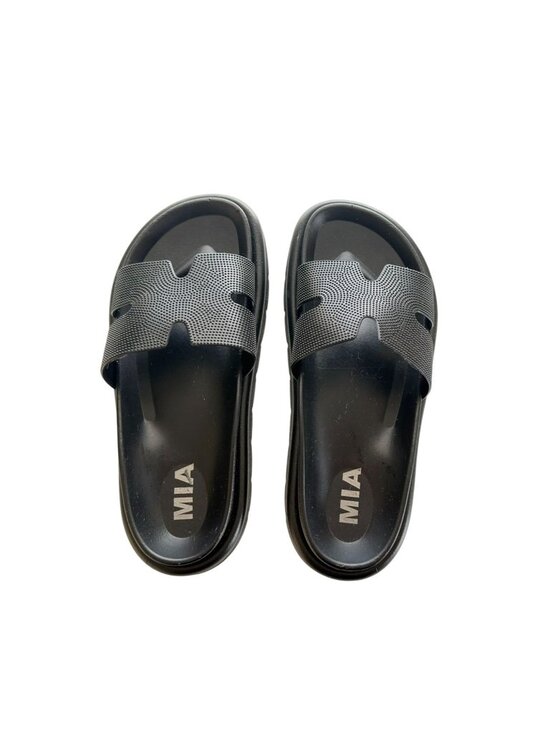 MIA Shoes - MIA Slide Sandals Women's Size 6 H-Cut Double Band Textured Comfort Slides Black
